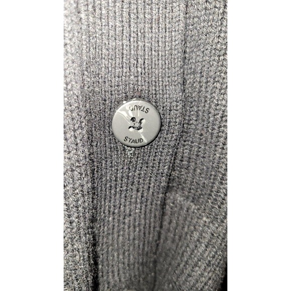 STAUD Rook Floral Embroidered Cardigan in Black Size S - Picture 6 of 12